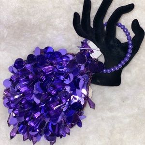 Deep Purple Shimmy Wristlet Purse